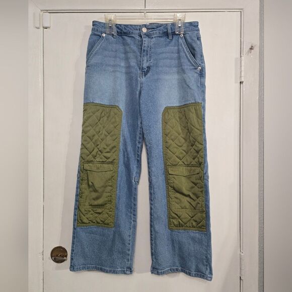 Forever 21 Patchwork Straight-Leg Jeans size 30 - Picture 4 of 13